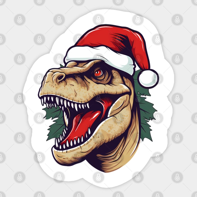 Christmas TRex Sticker by Chromatic Fusion Studio